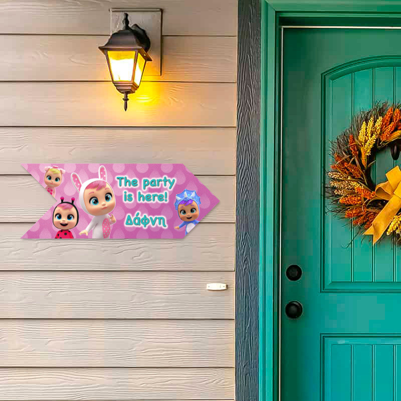 Ξύλινη Πινακίδα Κλαψουλίνια με όνομα βελάκι/40cm*15cm