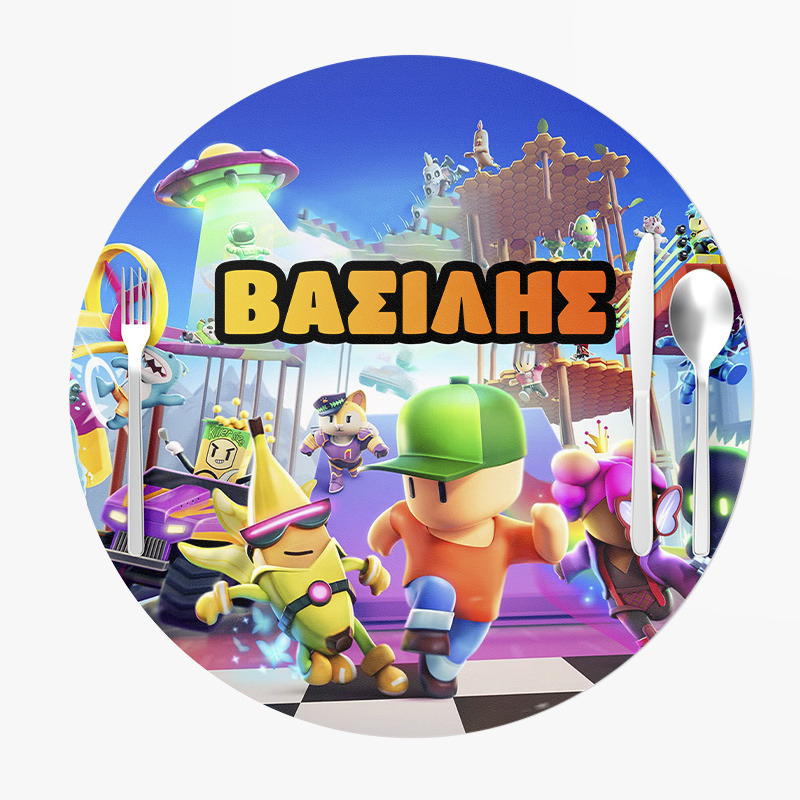 Σουπλά Χάρτινα στρογγυλά με όνομα Stumble Guys 27cm