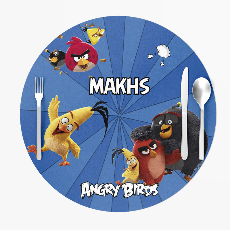 Σουπλά Χάρτινα στρογγυλά με όνομα Angry Birds 27cm