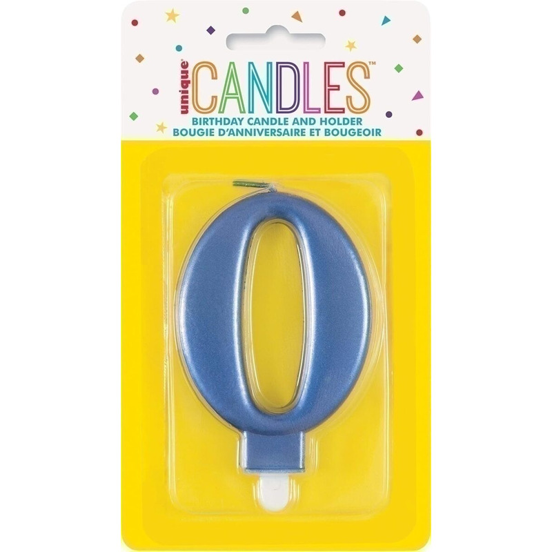 Κερί  0 Μεταλλικό Μπλε / 8 εκ.