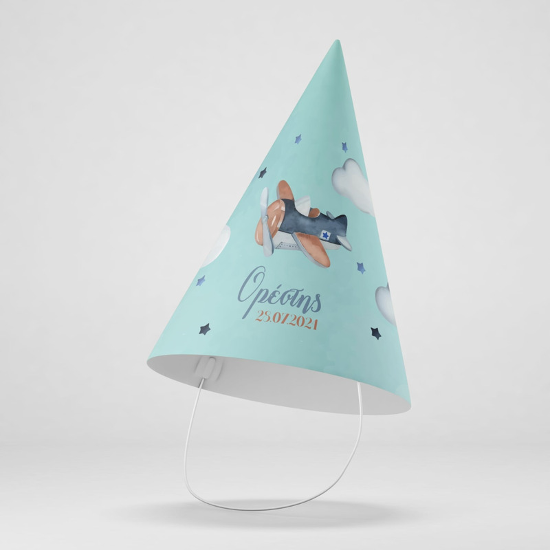 Καπελάκια πάρτυ με όνομα Αεροπλάνο Vintage / 8τμχ