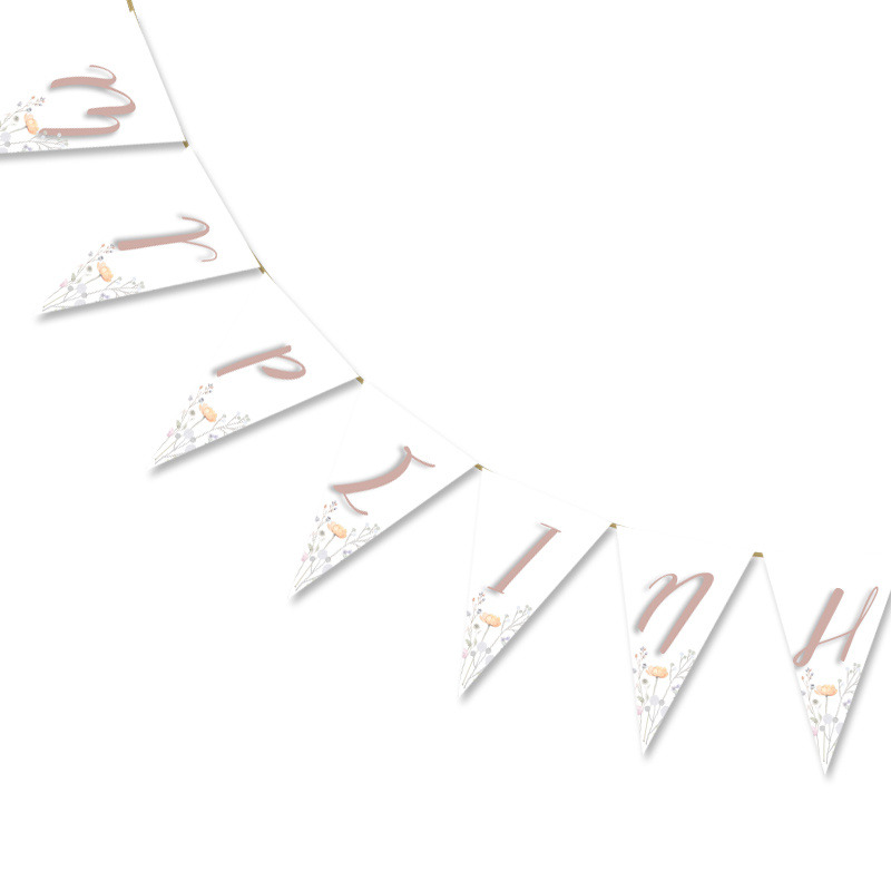 Σημαιάκια με όνομα Floral Pastel τρίγωνα