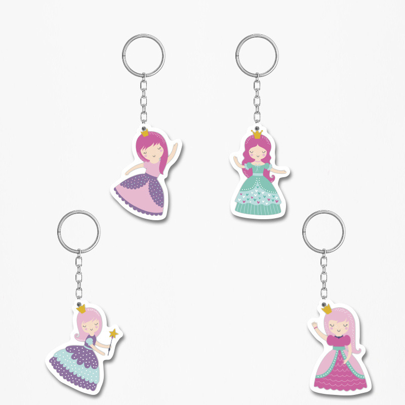 Ξύλινα Μπρελόκ Πριγκίπισσα 5cm/ 4τμχ