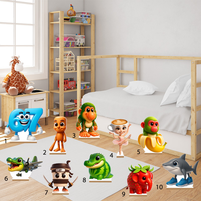 Διακοσμητική φιγούρα 67 & Brainrot 20cm Ξύλινη με βάση/1 τμχ