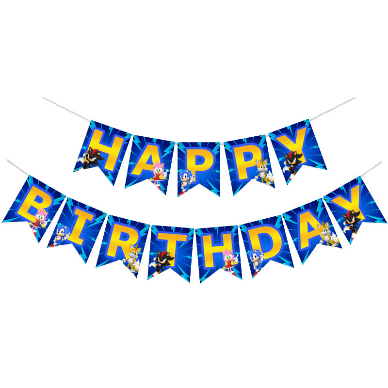 Γιρλάντα Γράμματα Sonic Happy Birthday