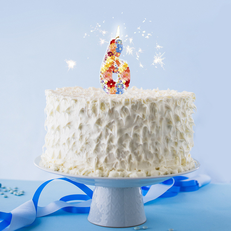 Κερί Νούμερο 6 Floral