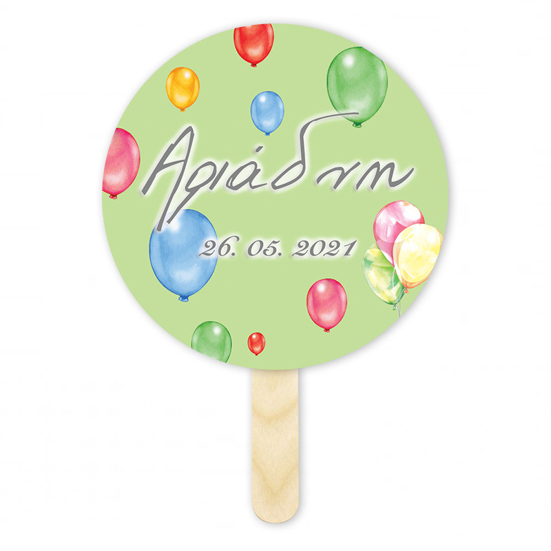 Βεντάλια Χάρτινη με όνομα Happy Birthday Pastel κύκλος