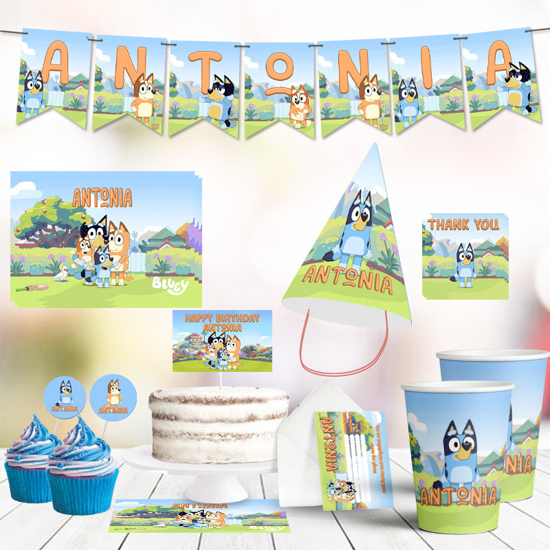 Σετ πάρτυ με όνομα Bluey XL/8 ατόμων