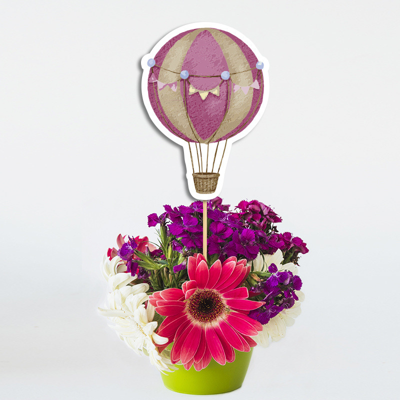 Διακοσμητικό Topper Αερόστατο χάρτινο 20cm