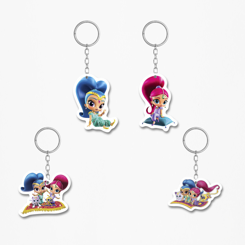 Ξύλινα Μπρελόκ Shimmer & Shine 5cm/ 4τμχ