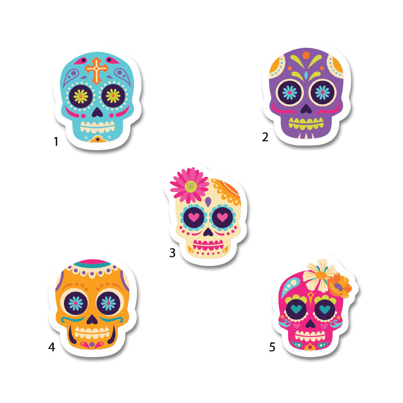 Διακοσμητική φιγούρα Halloween Νεκροκεφαλές 5cm Ξύλινη/1τμχ