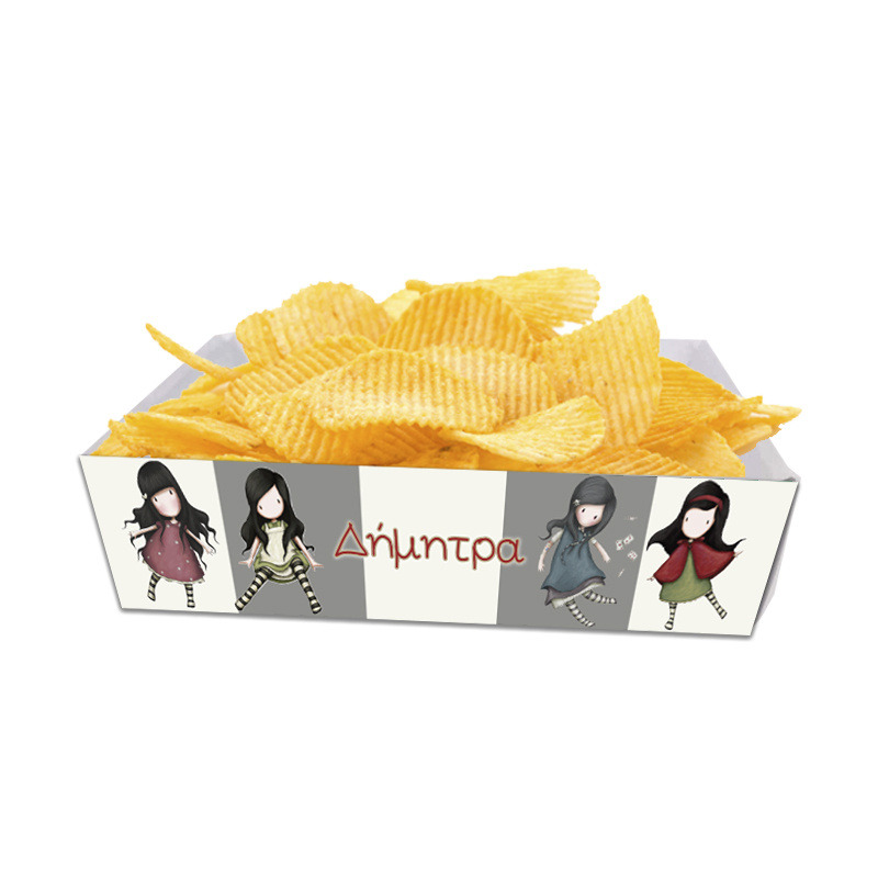 Κουτάκια για πατατάκια Santoro με όνομα 8τμχ/ 15cmx10cmx4cm