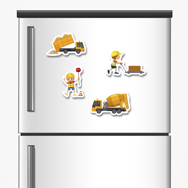 Ξύλινα μαγνητάκια Φορτηγά 5cm/ 4τμχ