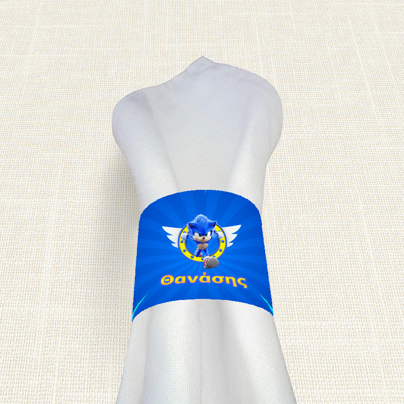 Δαχτυλίδι πετσέτας χάρτινο με όνομα Sonic