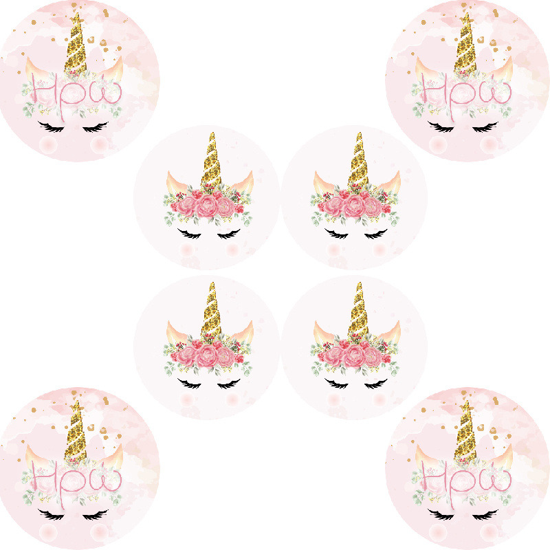 Στρογγυλά αυτοκόλλητα Unicorn/8 τμχ