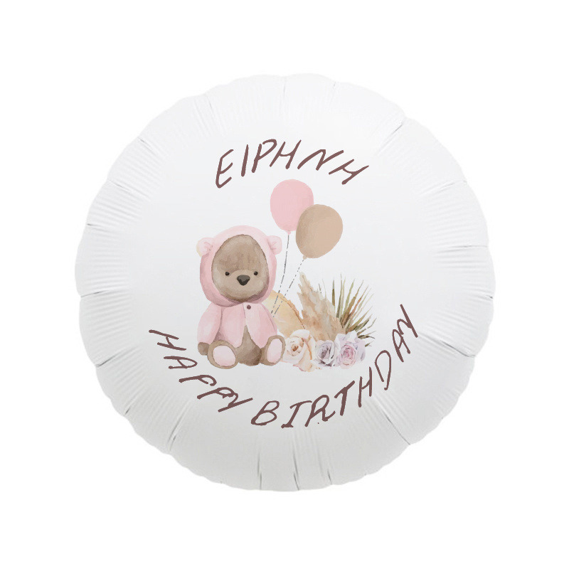 Φόιλ Μπαλόνι Αρκουδάκι για Κορίτσι με όνομα / 43cm
