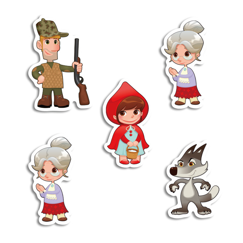 Αυτοκόλλητα Κοκκινοσκουφίτσα 10cm / 8τμχ