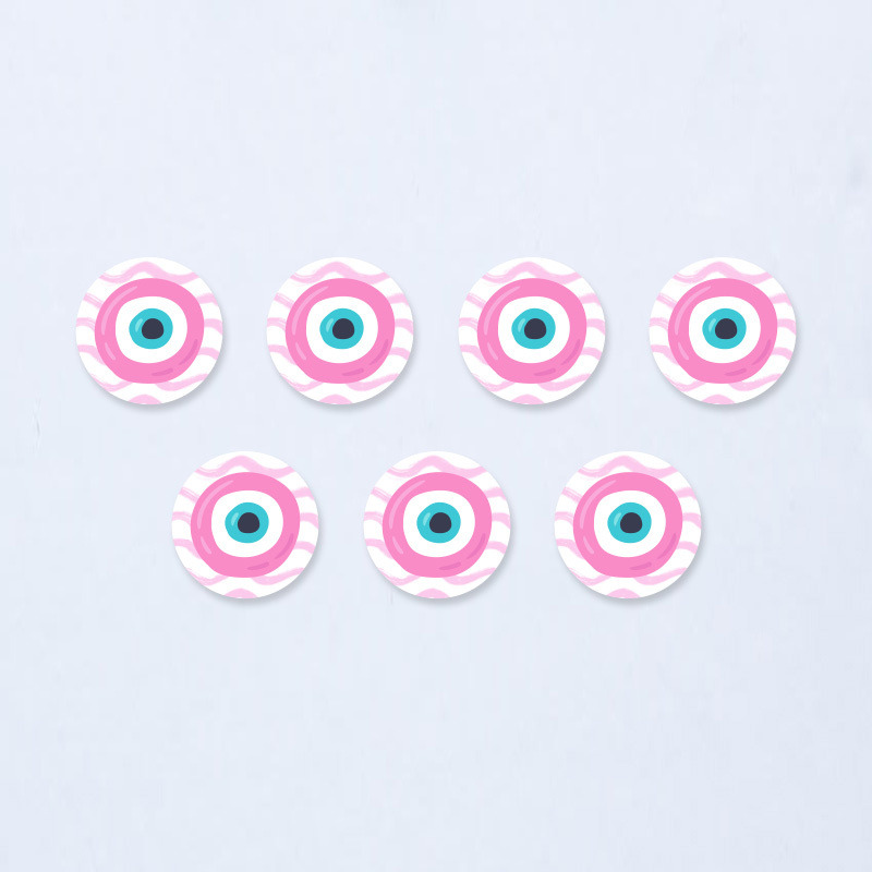 Ξύλινες Κονκάρδες Μάτι Κορίτσι / 8τμχ