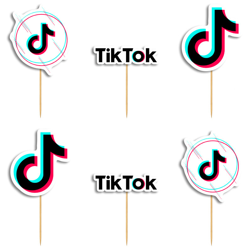 Cupcake toppers TikTok 10cm / 8τμχ