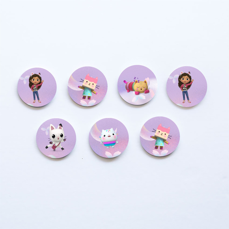 Ξύλινες Κονκάρδες Gabby's Dollhouse / 8τμχ