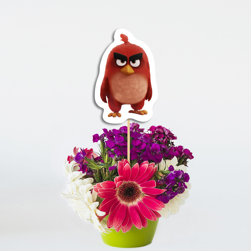 Διακοσμητικό Τοππερ Angry Birds χάρτινο για το τραπέζι/ 20cm