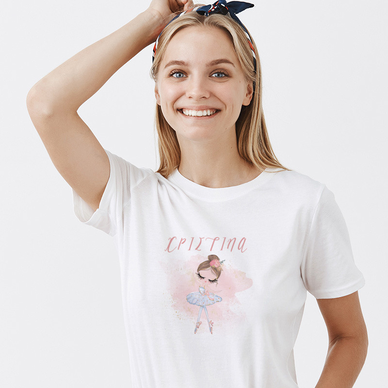 Γυναικείο T-shirt Μπαλαρίνα Pastel για την Μαμά με όνομα