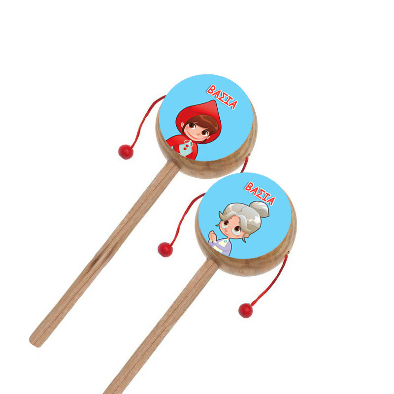 Ξύλινο Τυμπανάκι με όνομα Κοκκινοσκουφίτσα