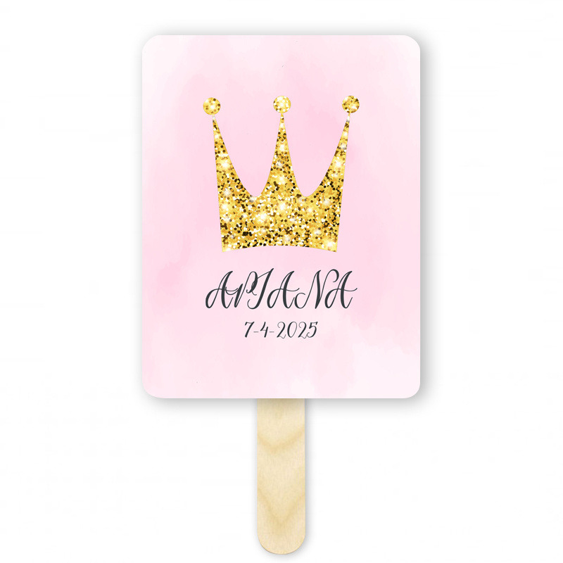 Βεντάλια Χάρτινη με όνομα Κορώνα ορθογώνια