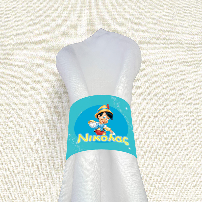 Δαχτυλίδι πετσέτας χάρτινο με όνομα Πινόκιο