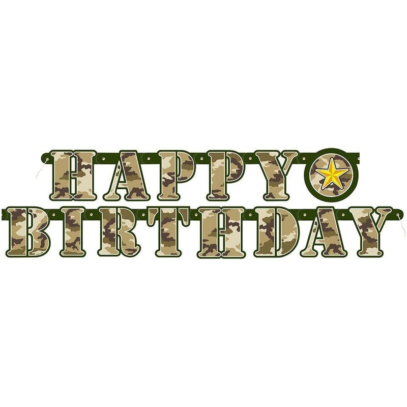 Γιρλάντα Happy Birthday Military - Παραλλαγή / 152 εκ.