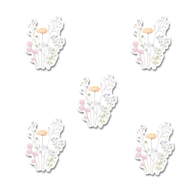 Αυτοκόλλητα Floral Pastel 5cm / 8τμχ