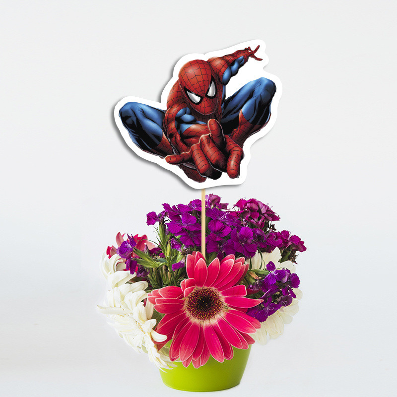 Διακοσμητικό Τοππερ Spiderman χάρτινο για το τραπέζι/ 20cm