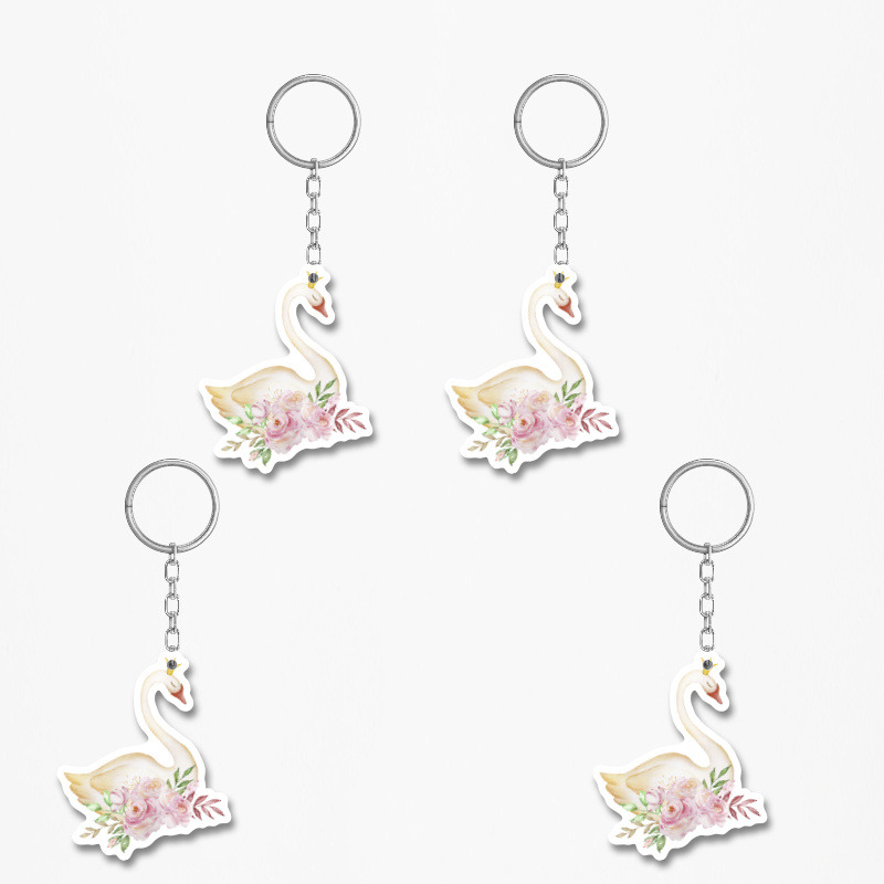 Ξύλινα Μπρελόκ Κύκνος 5cm/ 4τμχ