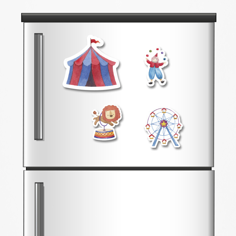 Ξύλινα μαγνητάκια Τσίρκο 5cm/ 4τμχ