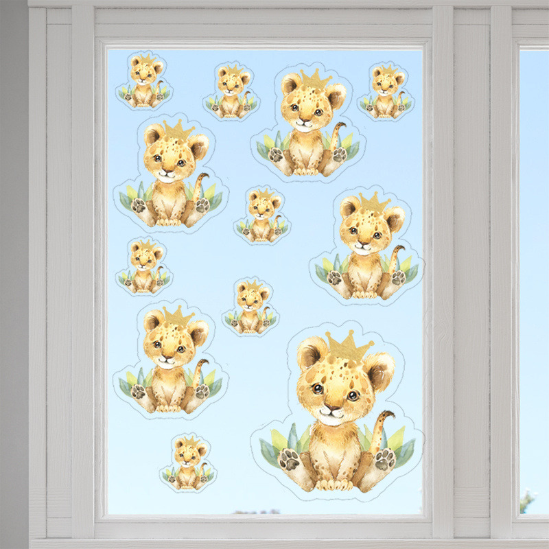 Αυτοκόλλητα τζαμιού Τιγράκι με Κορώνα /10 τμχ