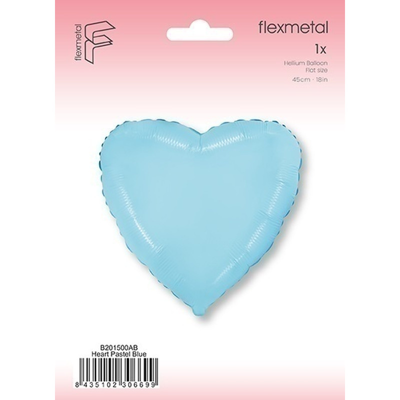 Μπαλόνι Φοιλ 18 Καρδιά - Σιελ / 46 εκ - Συσκευασμένο