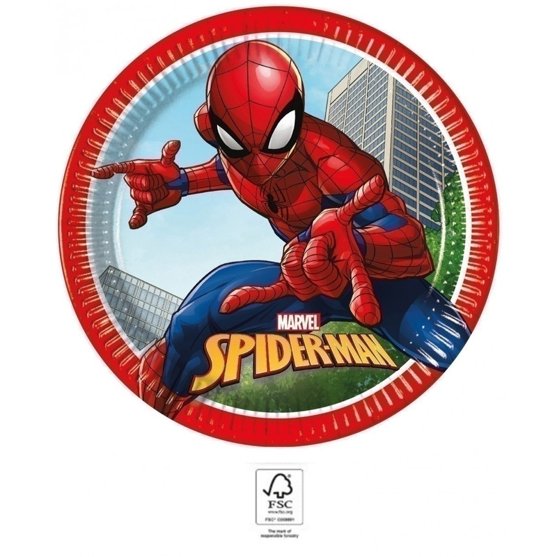 Χάρτινα πιάτα φαγητού Spiderman 23cm/8τμχ