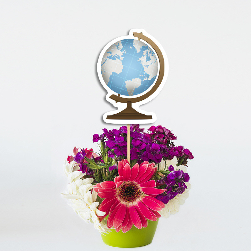 Διακοσμητικό Topper Ταξίδια χάρτινο 20cm