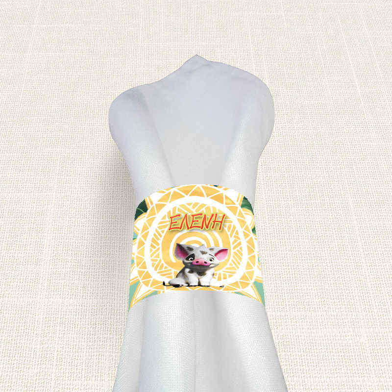 Δαχτυλίδι πετσέτας χάρτινο με όνομα Moana