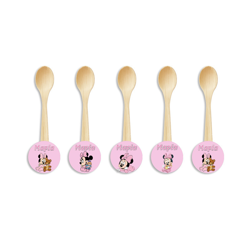 Ξύλινα Κουταλάκια με όνομα Baby Minnie / 8τμχ