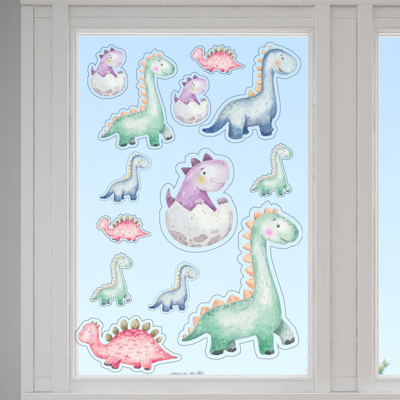 Αυτοκόλλητα τζαμιού Baby Dino /10 τμχ