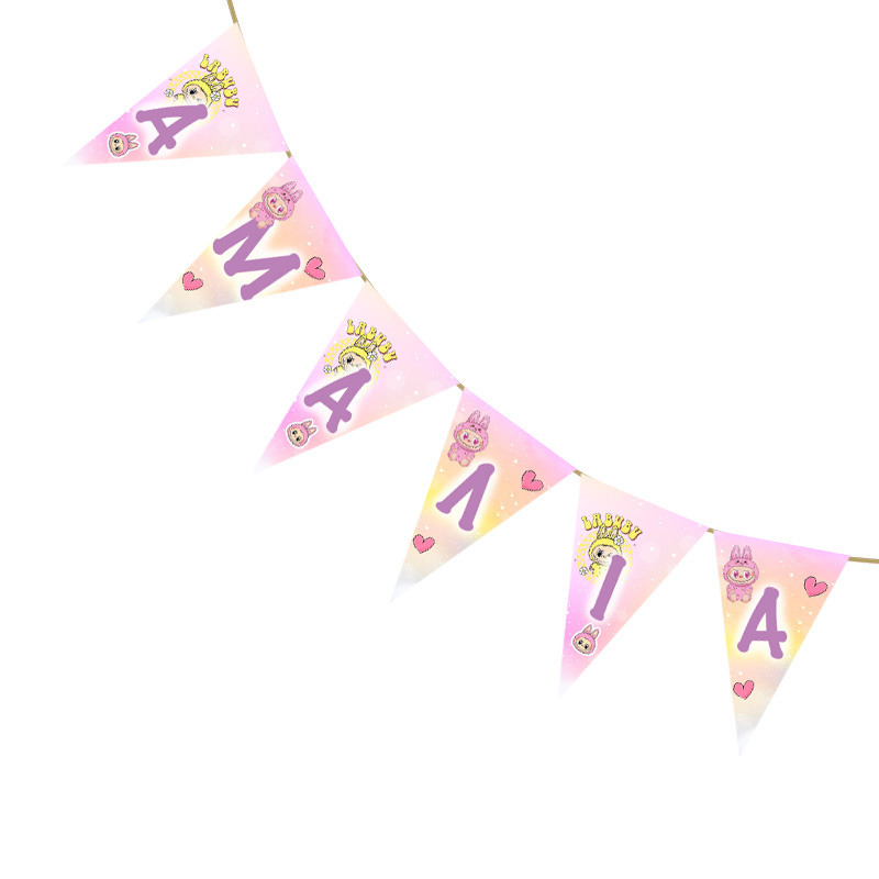 Σημαιάκια με όνομα Labubu τρίγωνα