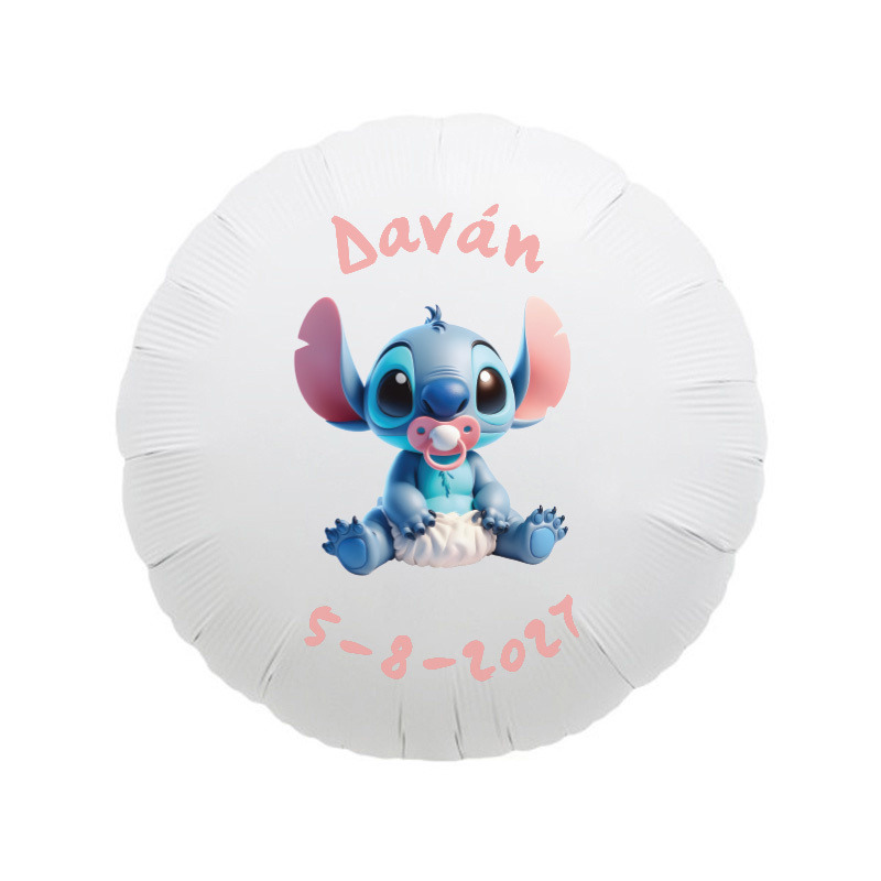 Baby Stitch Μπαλόνι Foil για Βάπτιση με όνομα/43cm