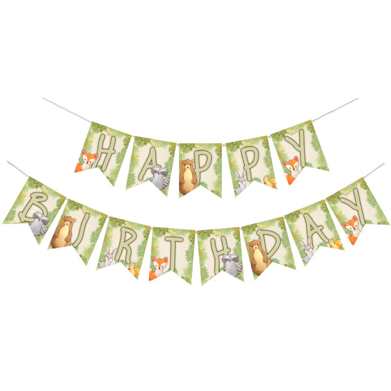 Γιρλάντα Γράμματα Ζωάκια Δάσους Happy Birthday