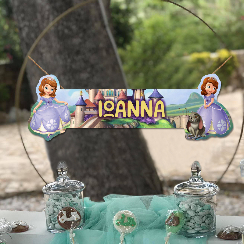 Ξύλινο διακοσμητικό Πριγκίπισσα Σοφία με όνομα/ 35cm*15cm