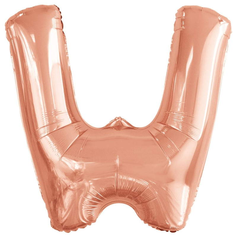 Μπαλόνι Φοιλ Σχήμα Γράμμα W Ροζ  Χρυσό