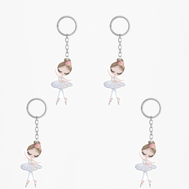 Ξύλινα Μπρελόκ Μπαλαρίνα Pastel 5cm/ 4τμχ