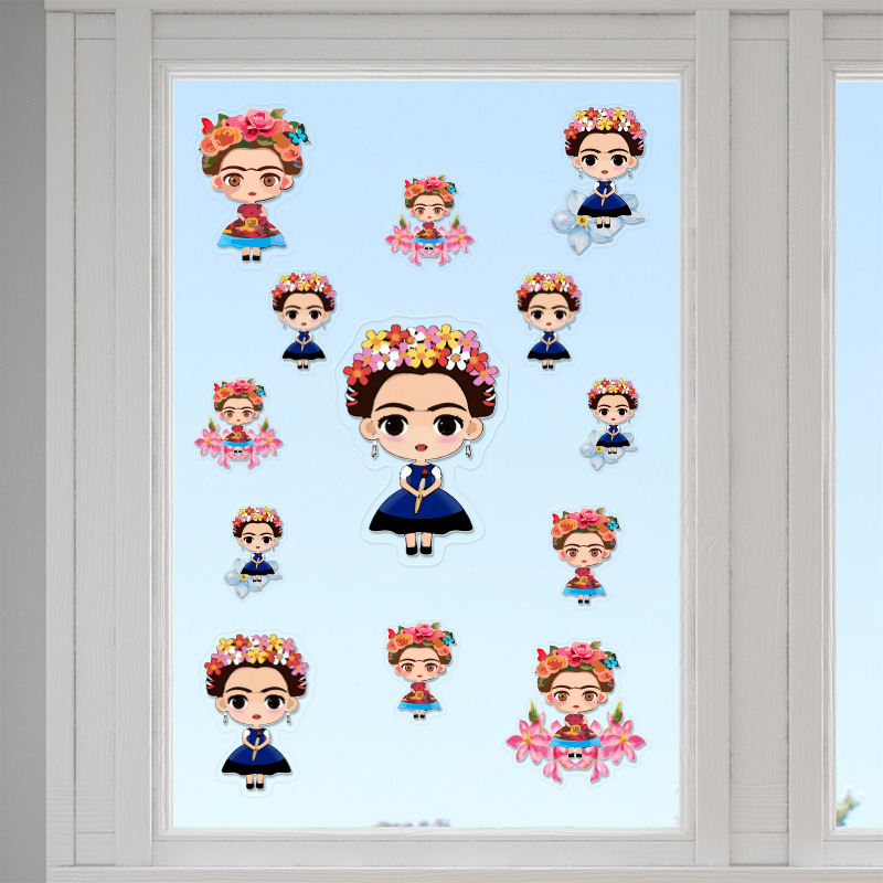 Αυτοκόλλητα τζαμιού Frida Kahlo /10 τμχ