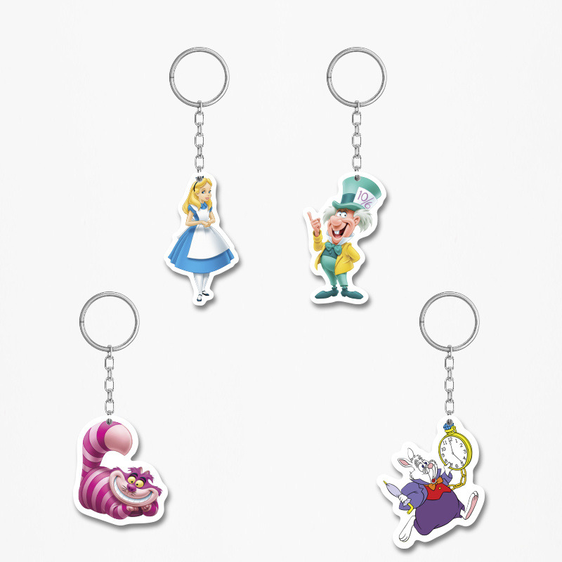 Ξύλινα Μπρελόκ Αλίκη στη χώρα των θαυμάτων 5cm/ 4τμχ