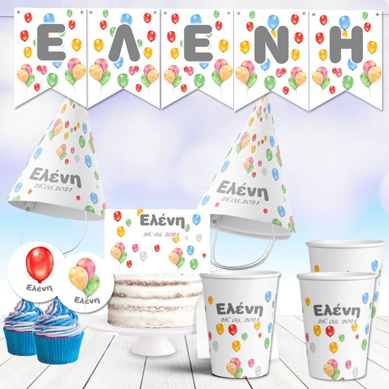 Σετ πάρτυ με όνομα Pastel/8 ατόμων